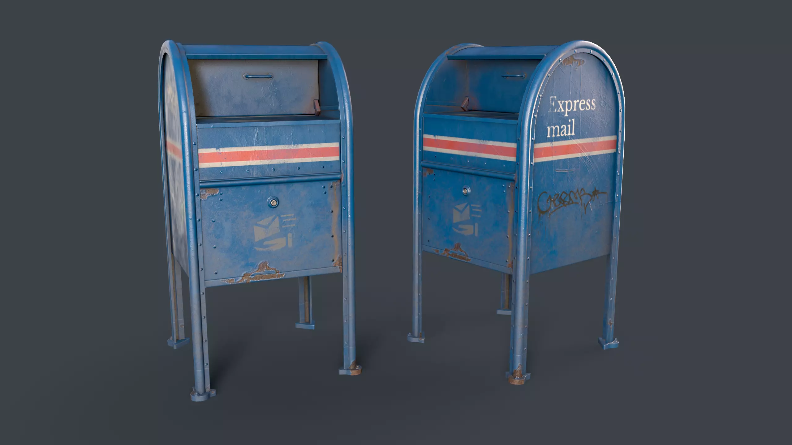 Mailbox US Low-poly 3D model