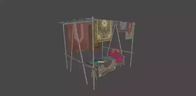 Medieval Textile Bazaar Shop