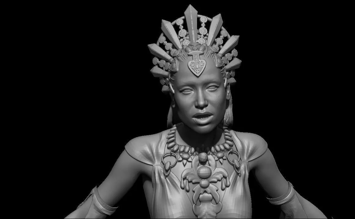 Queen of Damned Akasha Bust And Body 3D print model_0