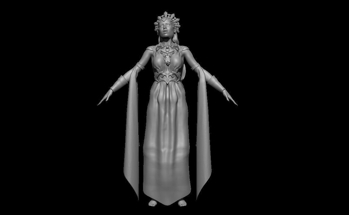Queen of Damned Akasha Bust And Body 3D print model_1