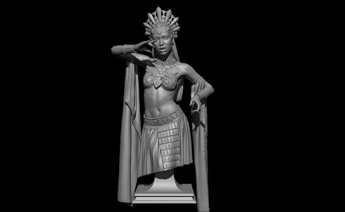 Queen of Damned Akasha Bust And Body 3D print model_4