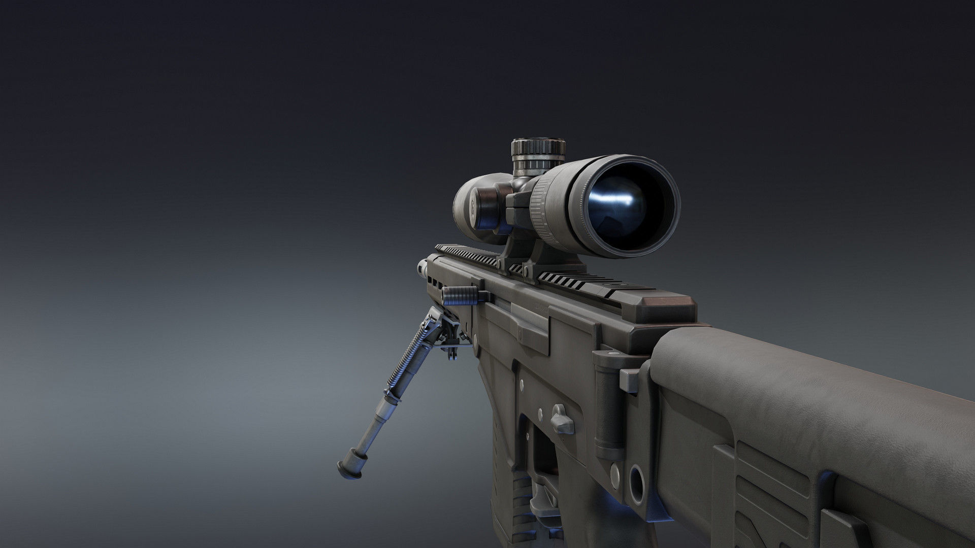 Chukavin SVch Sniper Rifle Low-poly 3D model_11
