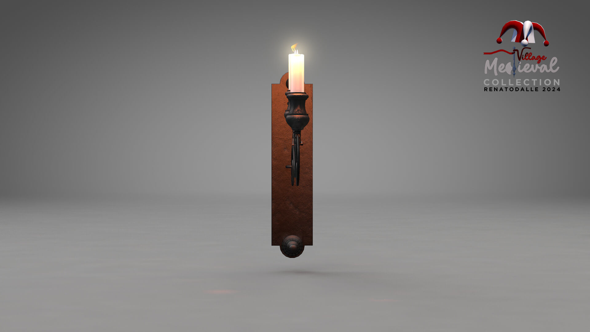 Medieval Wall Ilighting Hor 3D model_4
