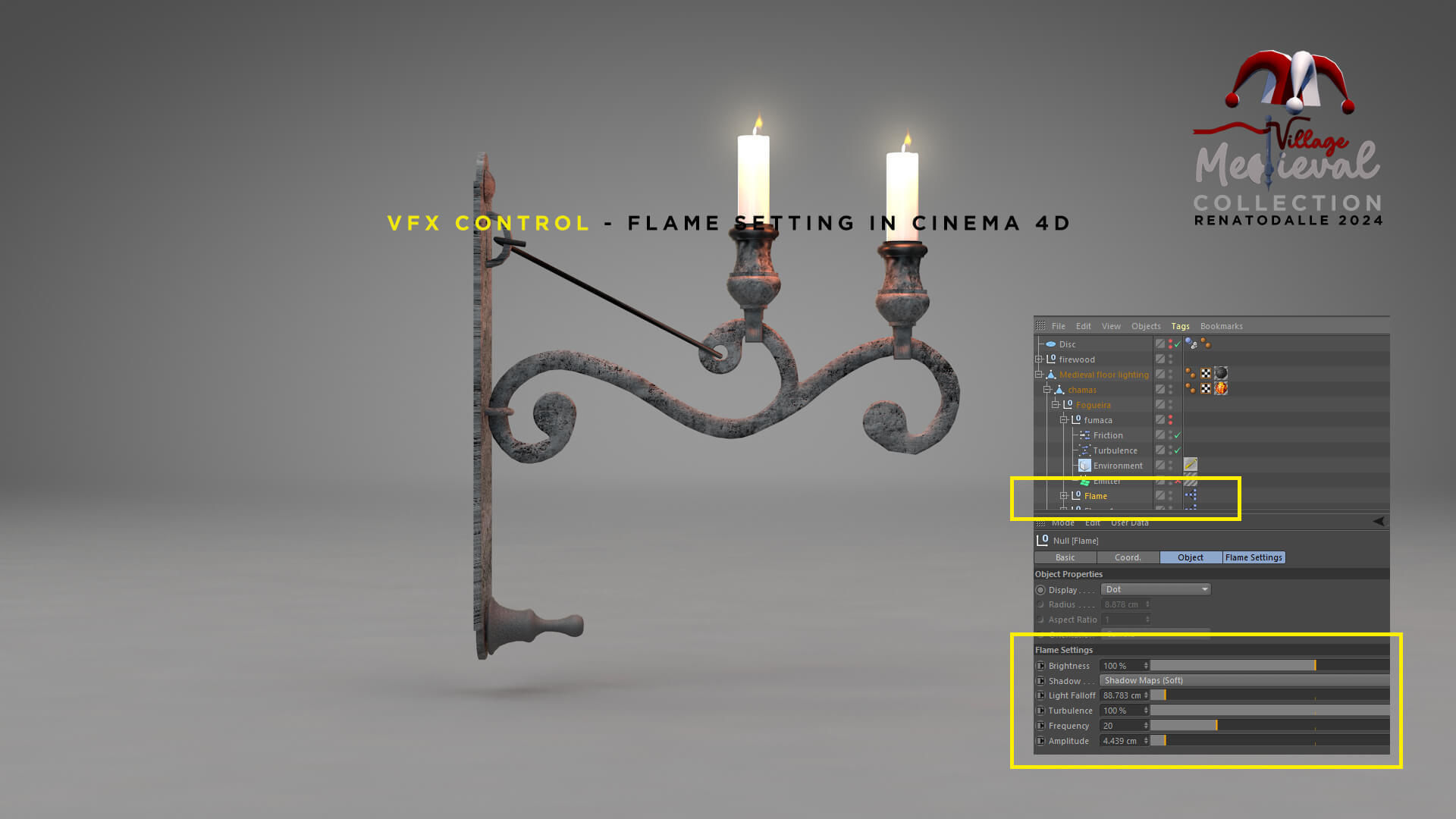 Medieval Wall Ilighting Hor 3D model_1