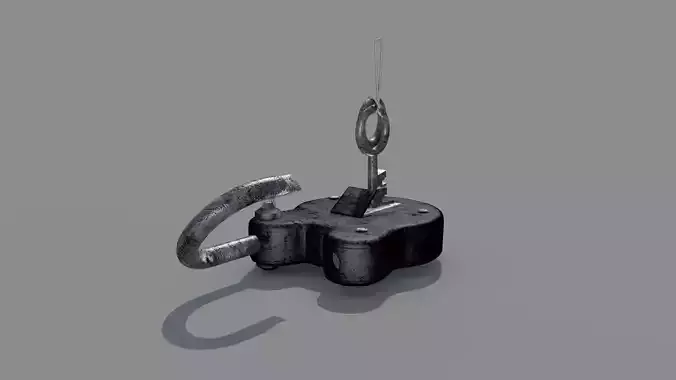 Medieval Padlock t1 3D model