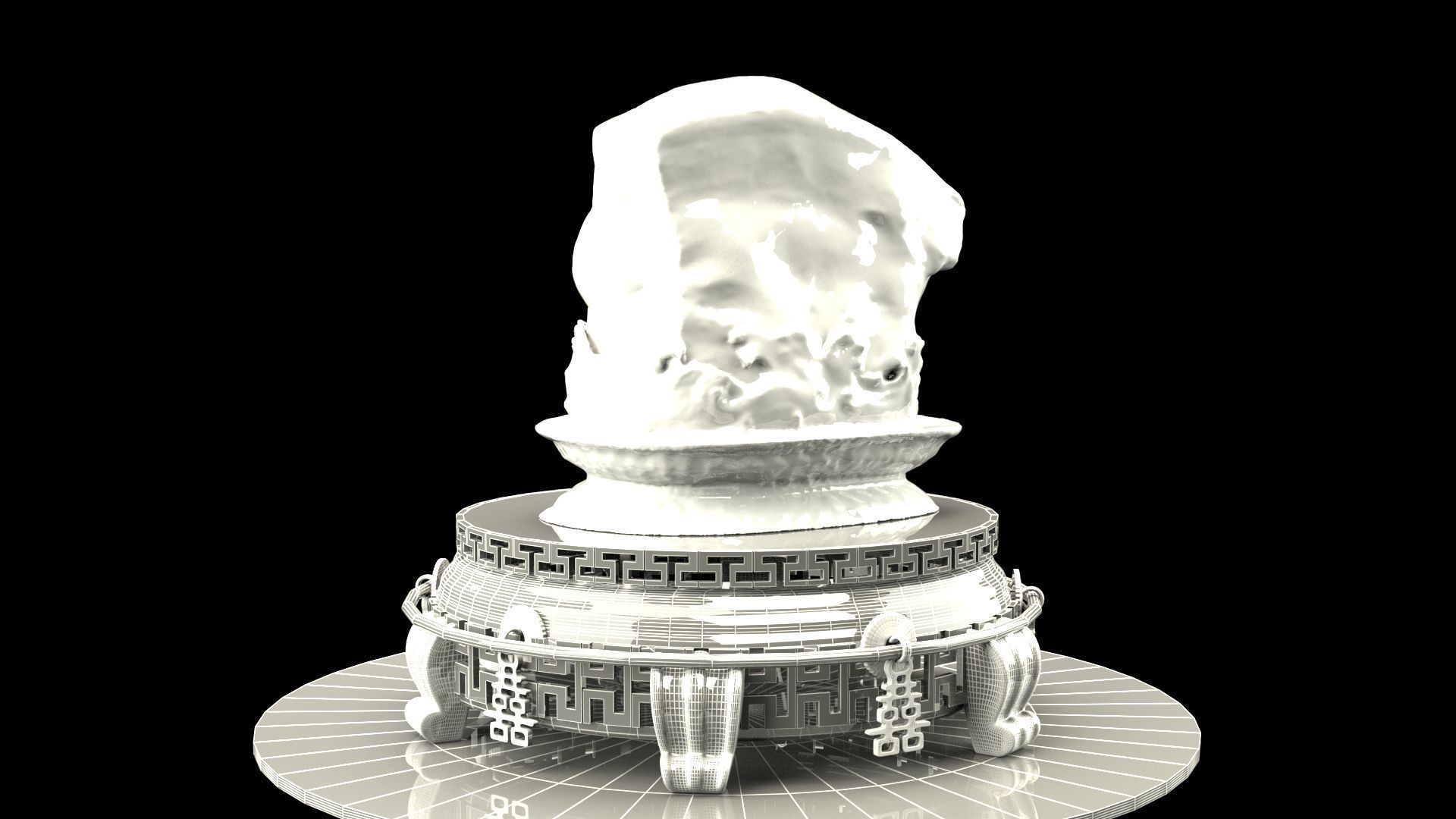 Chinese meat shape stone 3D model_13