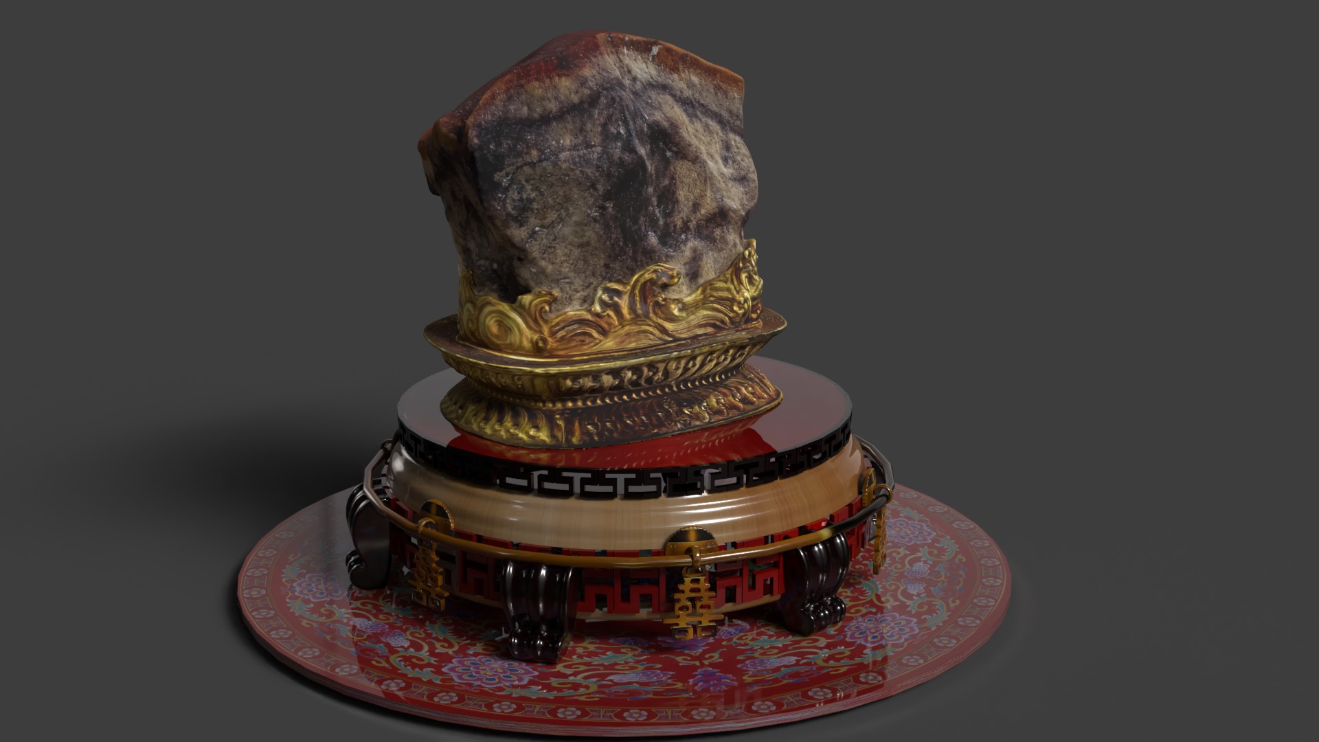 Chinese meat shape stone 3D model_10
