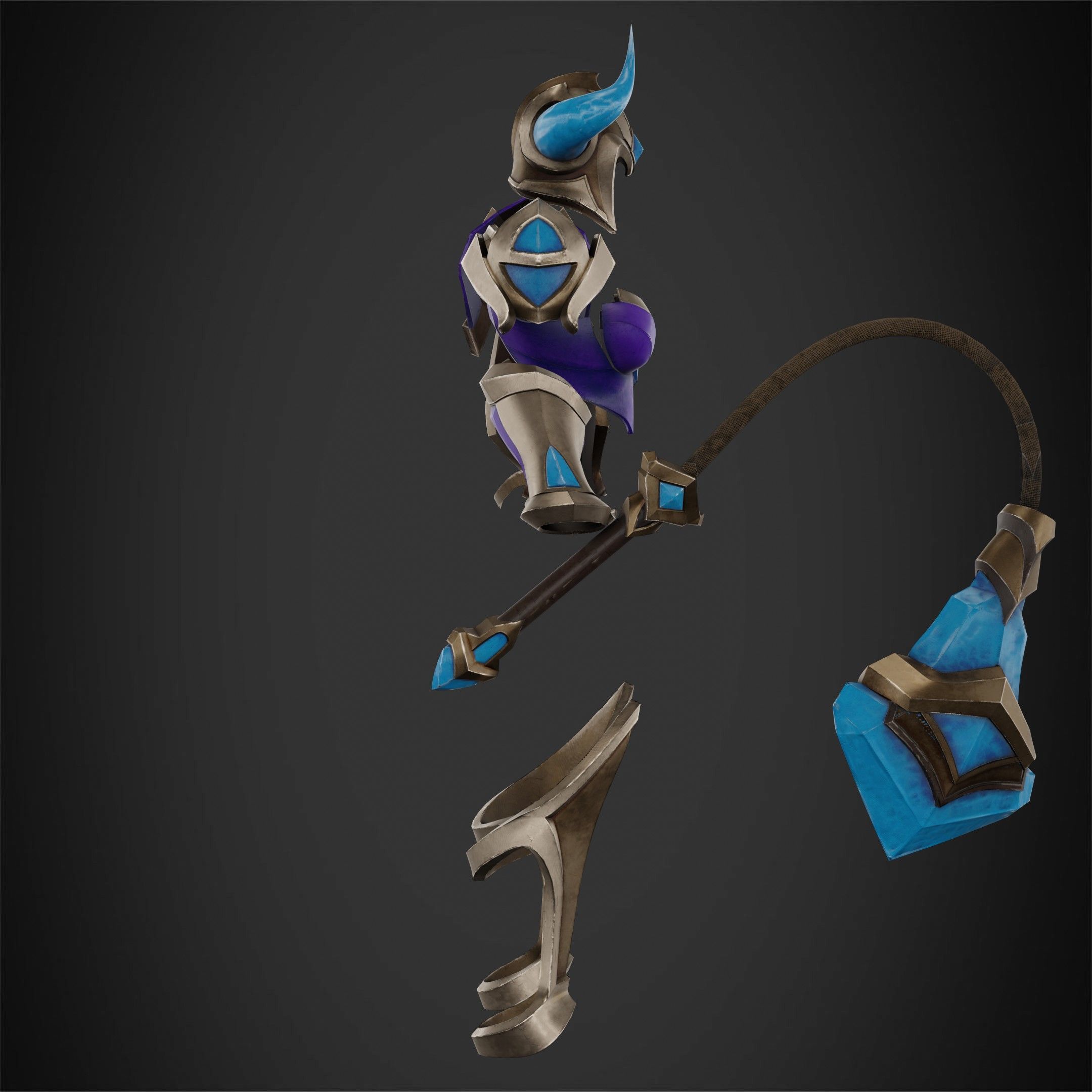 League of Legends Sejuani Full Armor and Mace for Cosplay 3D Model Collection_14