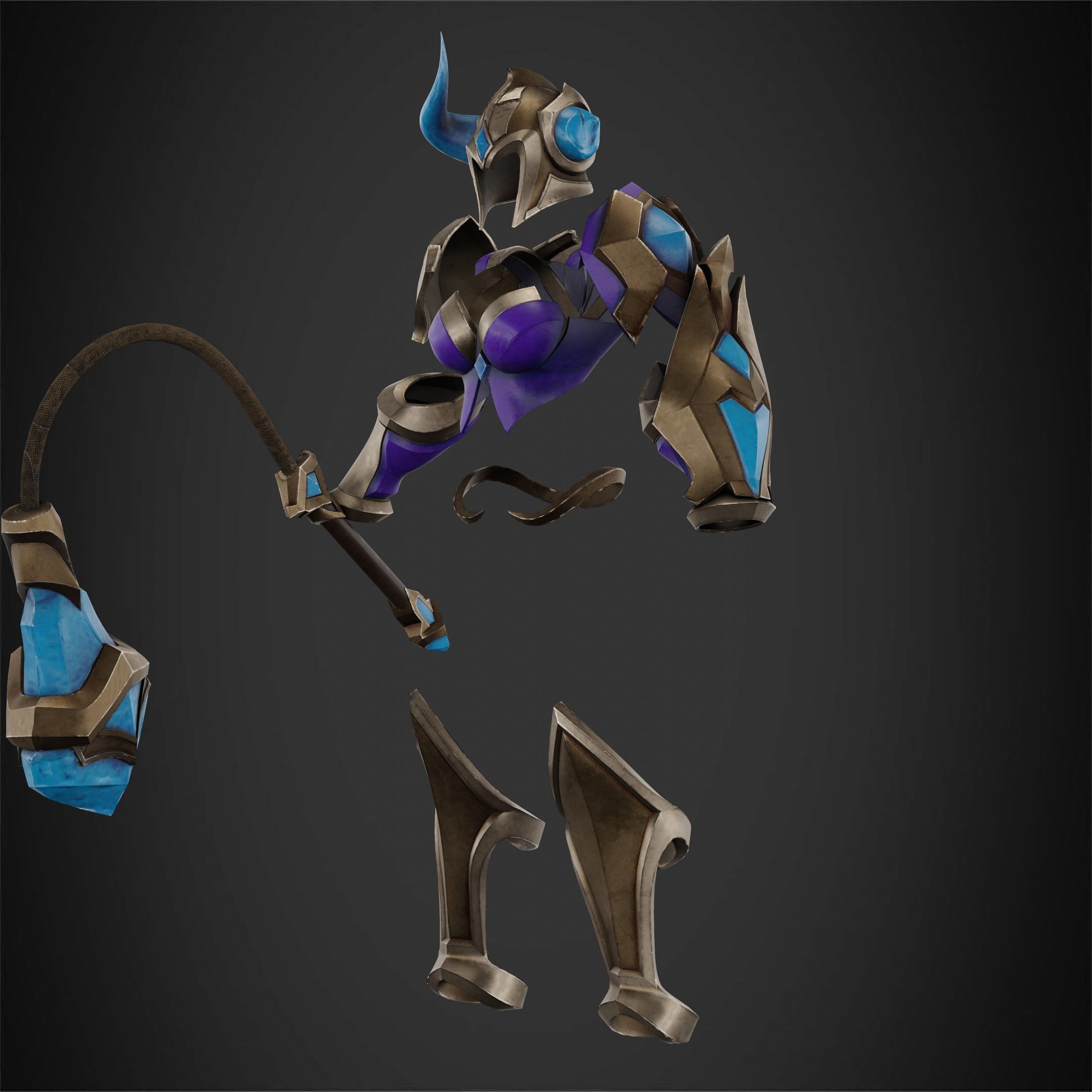 League of Legends Sejuani Full Armor and Mace for Cosplay 3D Model Collection_11