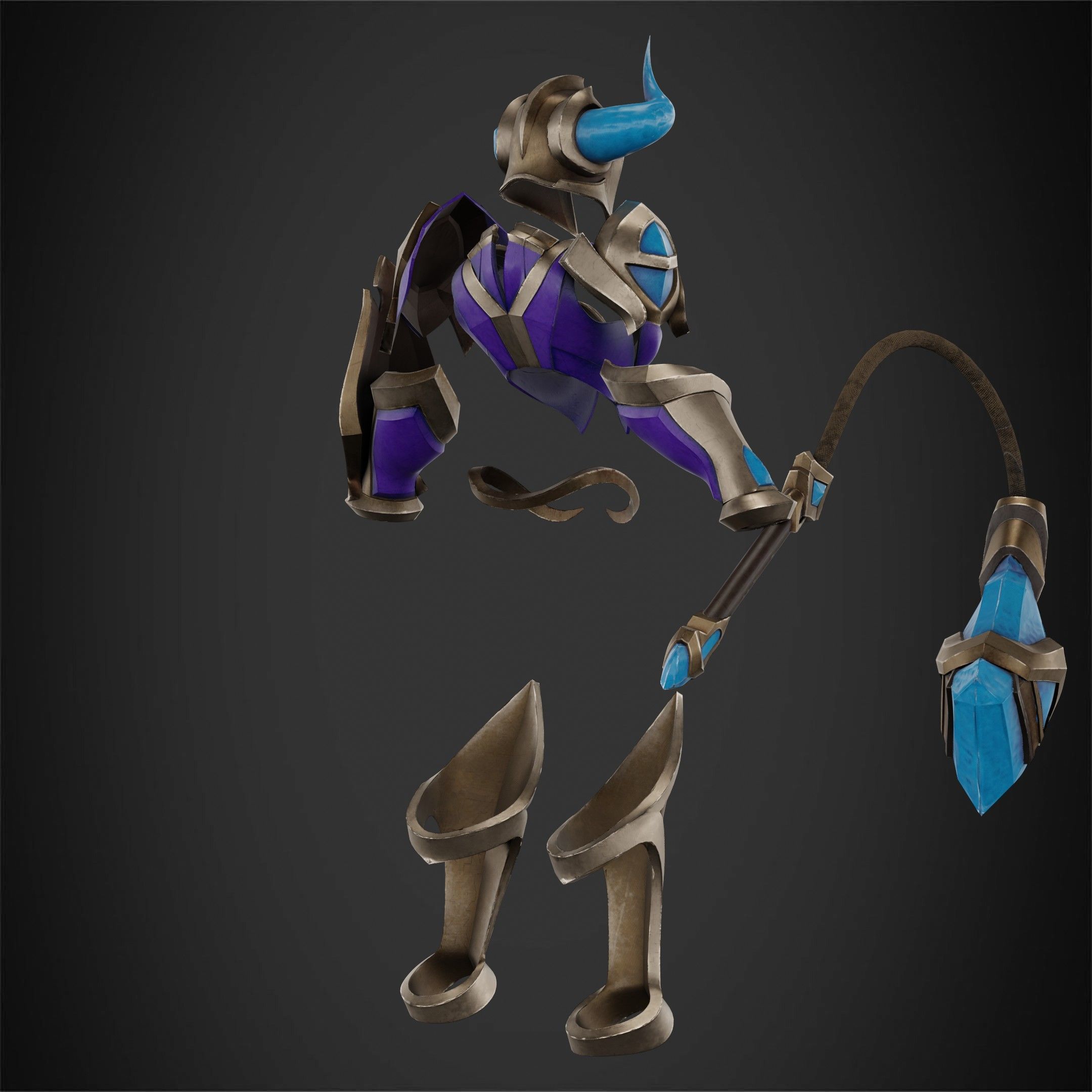 League of Legends Sejuani Full Armor and Mace for Cosplay 3D Model Collection_16