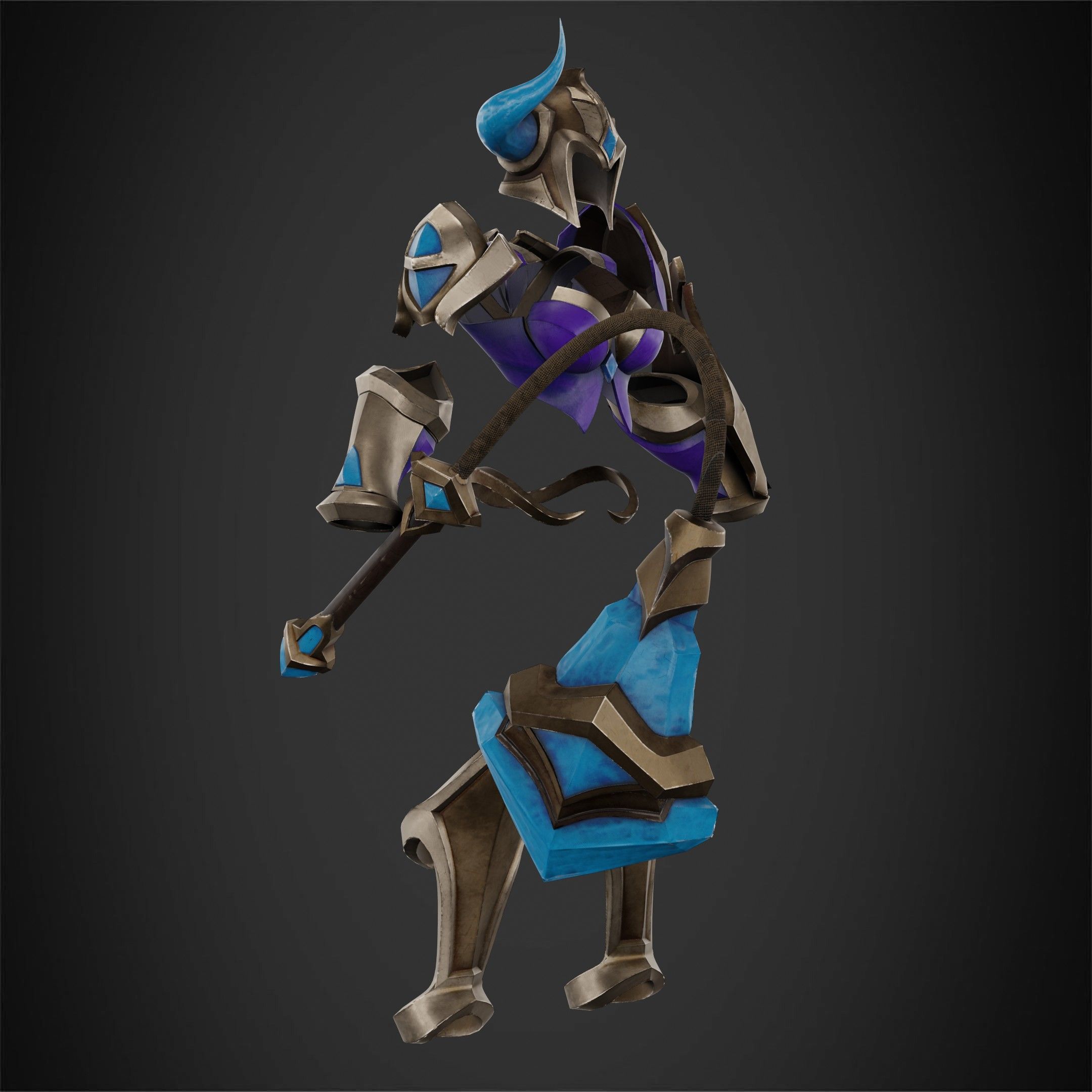 League of Legends Sejuani Full Armor and Mace for Cosplay 3D Model Collection_10
