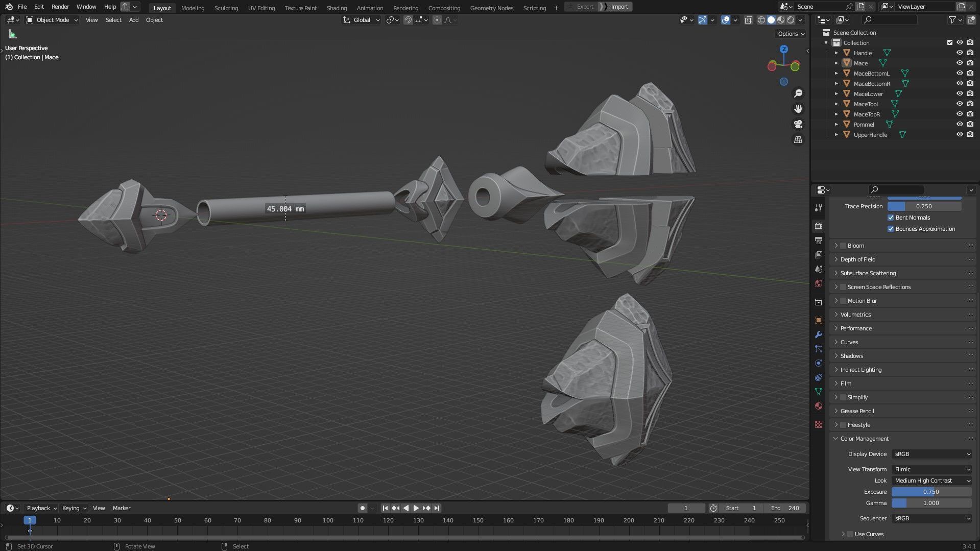 League of Legends Sejuani Full Armor and Mace for Cosplay 3D Model Collection_28