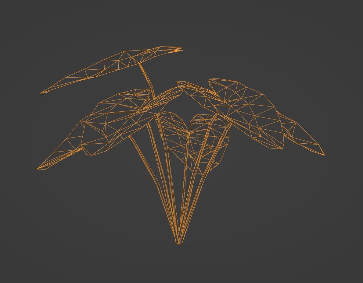 Tropical Plants Pack 10 Types No Transparency Low-Spec Friendly 3D model_45