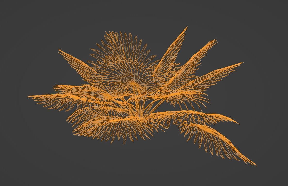 Tropical Plants Pack 10 Types No Transparency Low-Spec Friendly 3D model_13