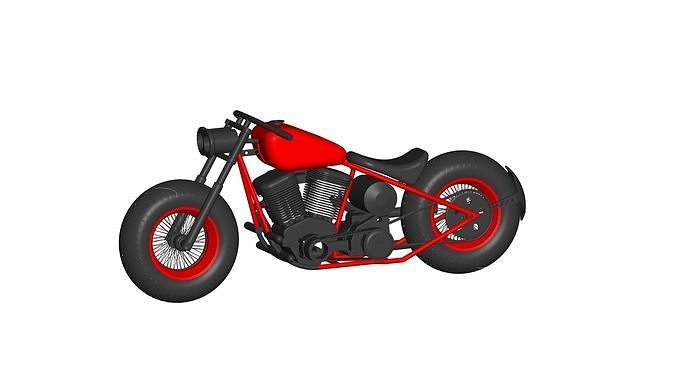 Bobber custom motorcycle 3D model