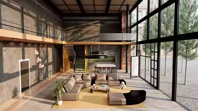 INDUSTRIAL INTERIOR SCENE