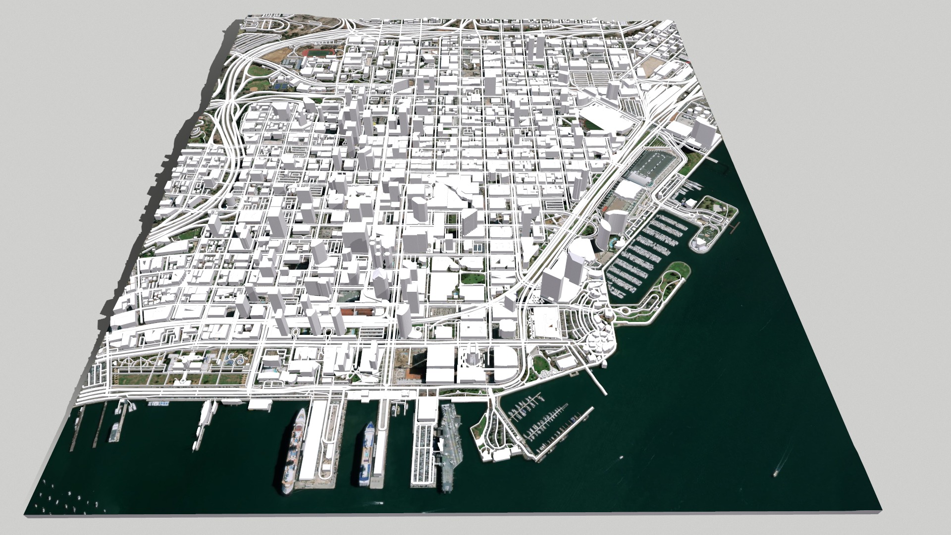 Cityscape San Diego California USA 3D model_8