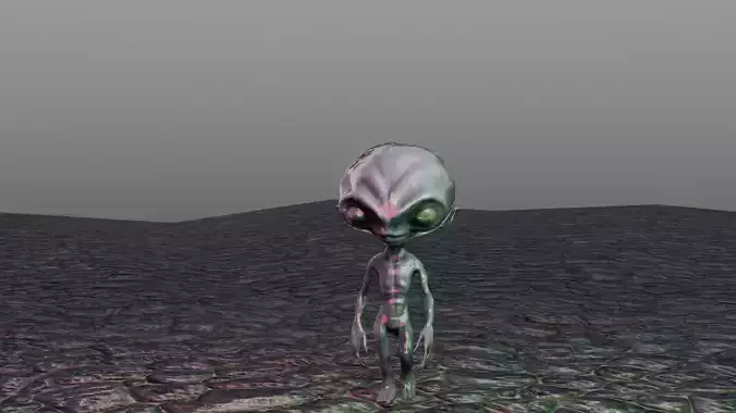 Realistic Alien  Malevolent Grey Low-poly 3D Model