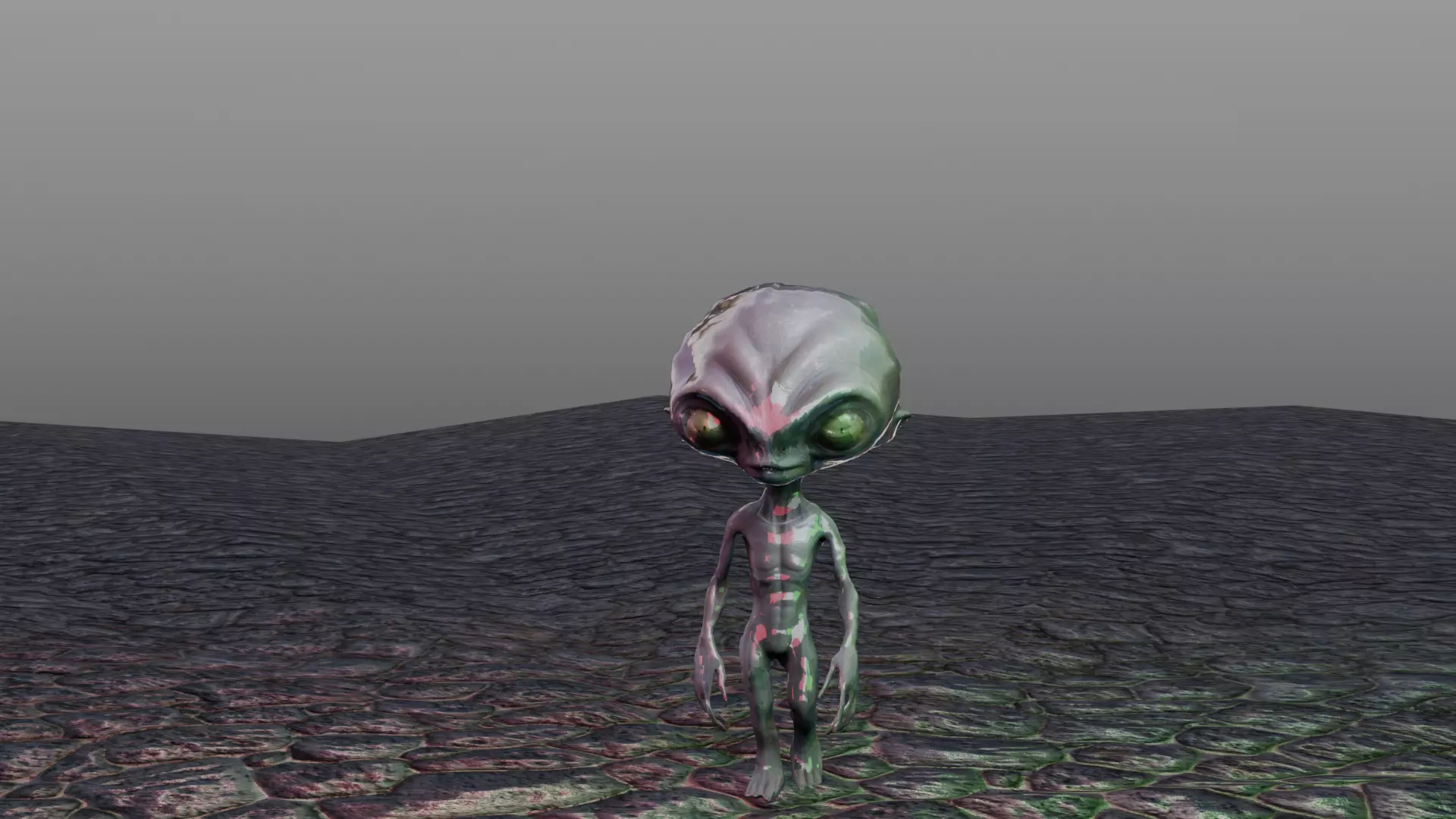 Realistic Alien  Malevolent Grey Low-poly 3D Model Low-poly 3D model_0