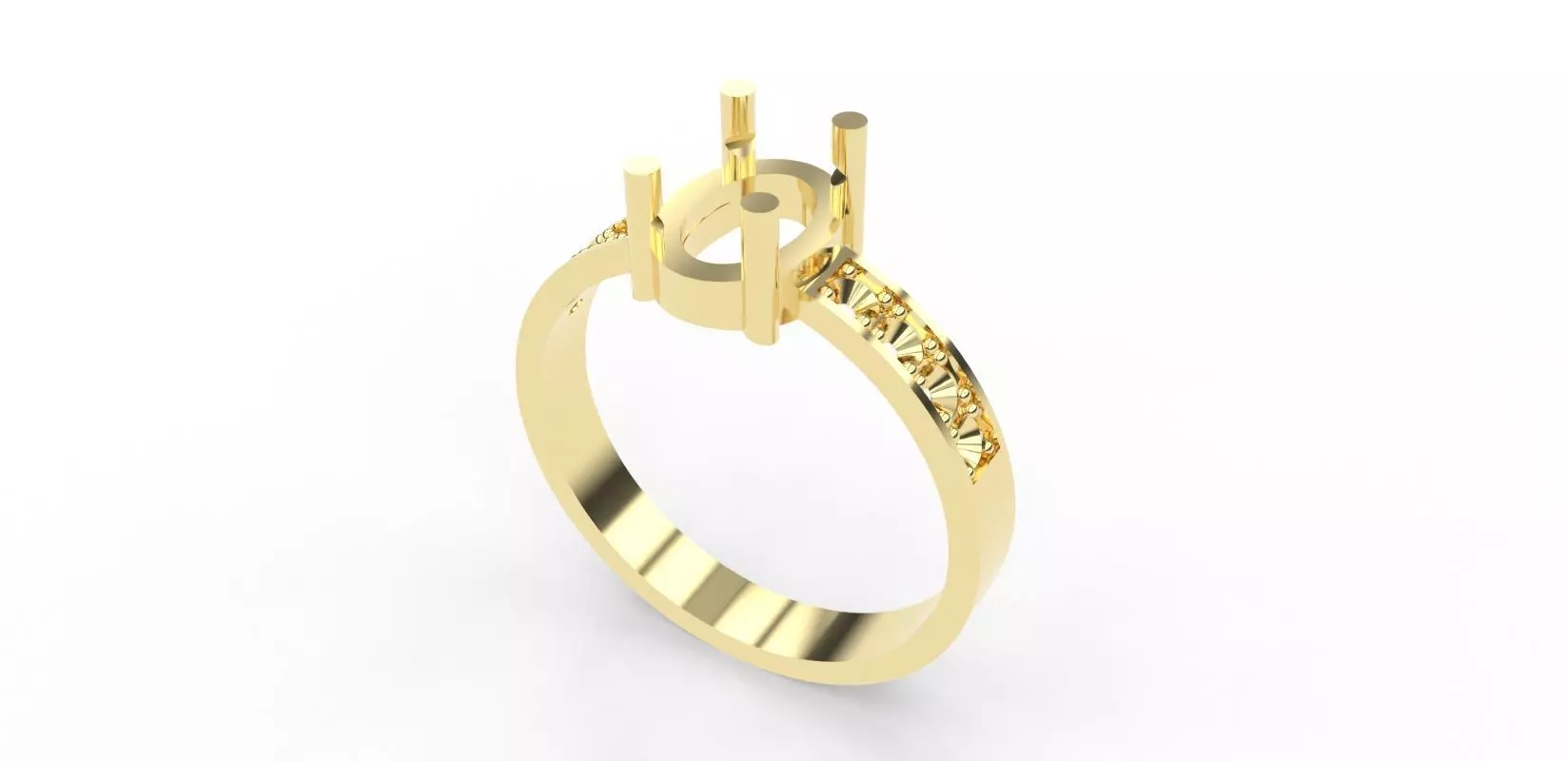 Simple ring oval stone acc Free 3D print model