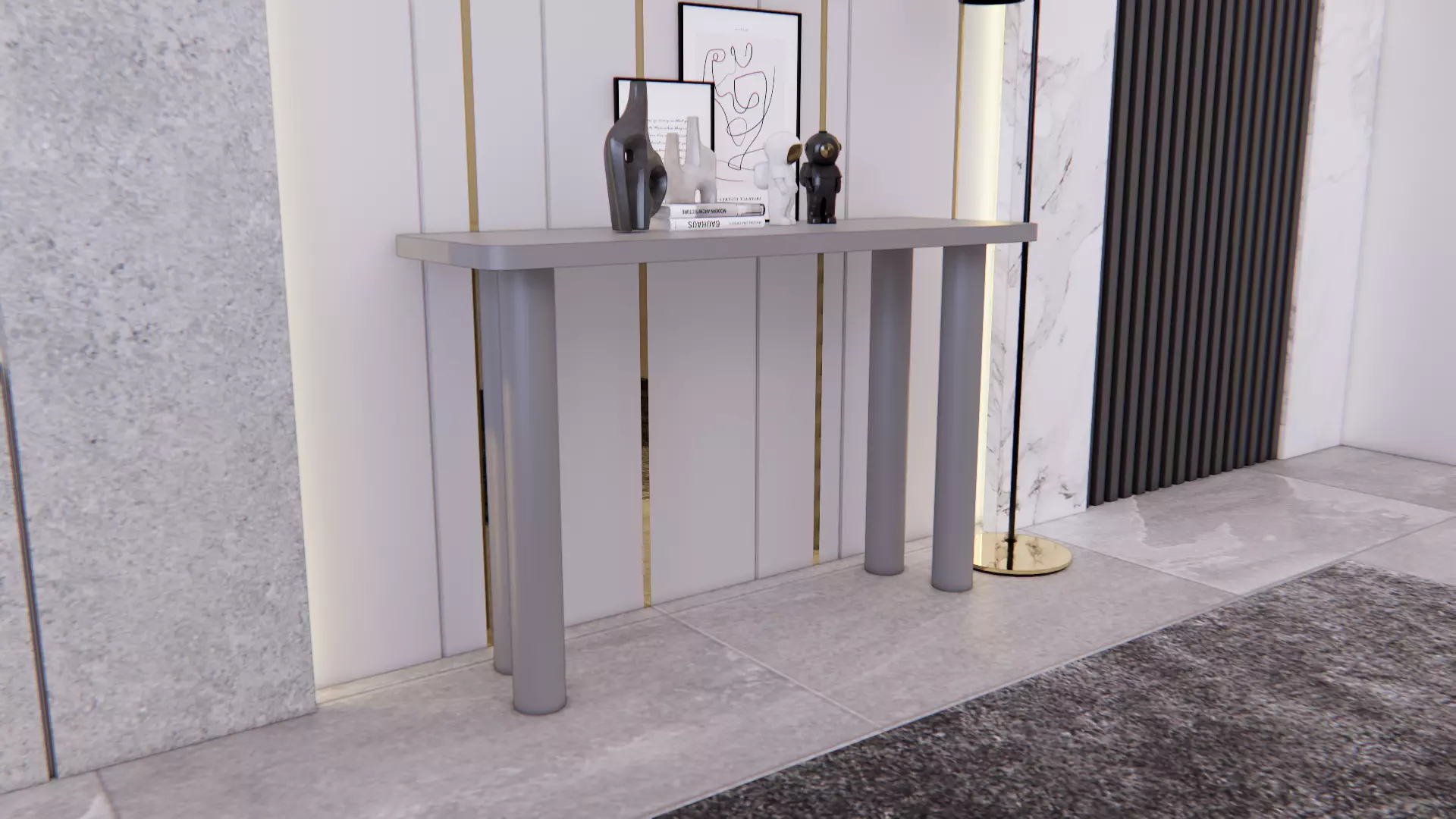 Foyer console table  3D model_0