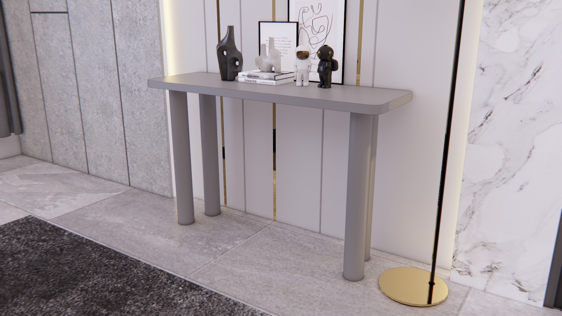 Foyer console table  3D model_3