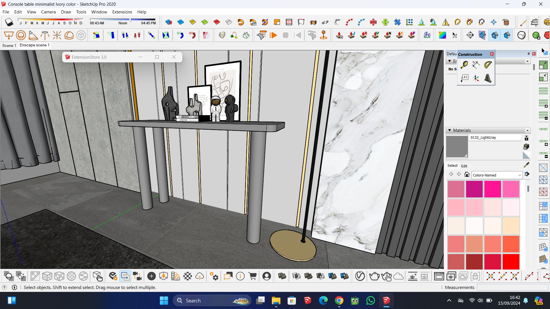 Foyer console table  3D model_4