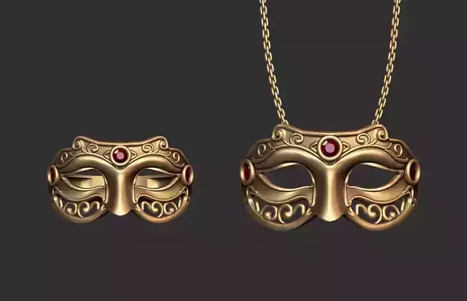 Mask Pendant and Ring M19