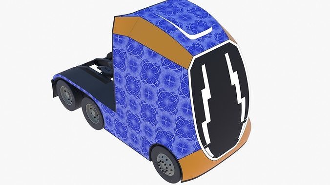 Future semitruck VIII PBR 3D model 7