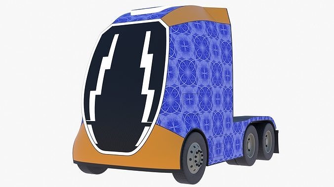 Future semitruck VIII PBR 3D model 2