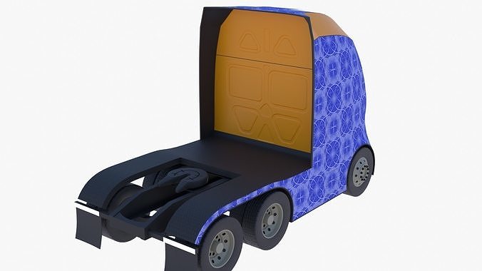 Future semitruck VIII PBR 3D model 4
