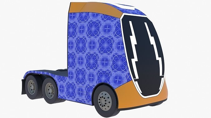 Future semitruck VIII PBR 3D model 6