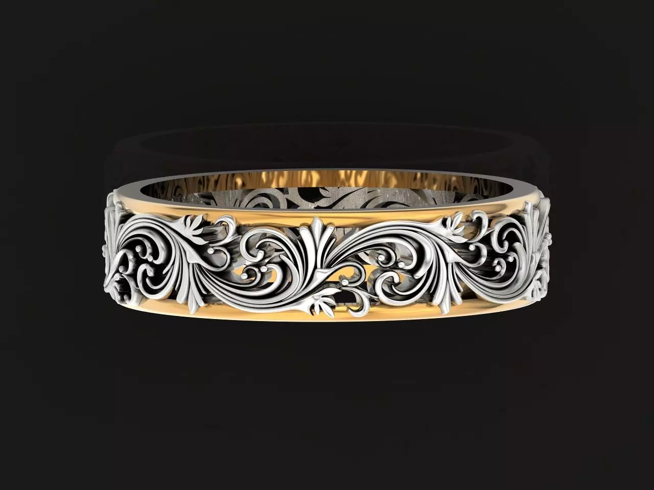 pattern wedding ring 1358 3D print model
