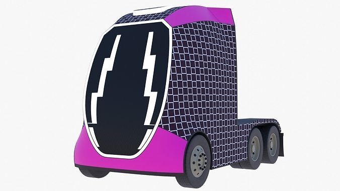 Future semitruck IX PBR 3D model 2