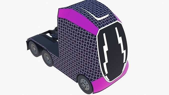 Future semitruck IX PBR 3D model 7