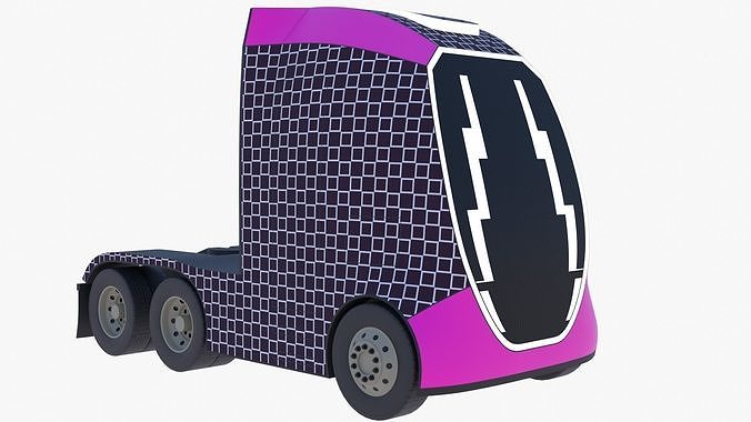 Future semitruck IX PBR 3D model 6