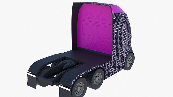 Future semitruck IX PBR 3D model 4