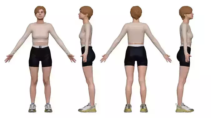 001511 Fitness girl in A pose