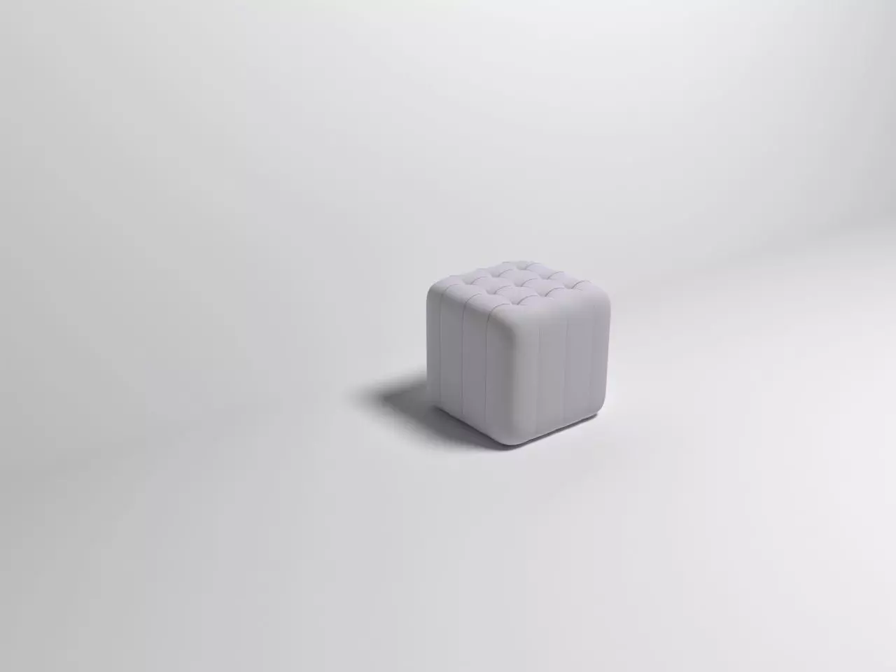 White Ottoman  3D model_0