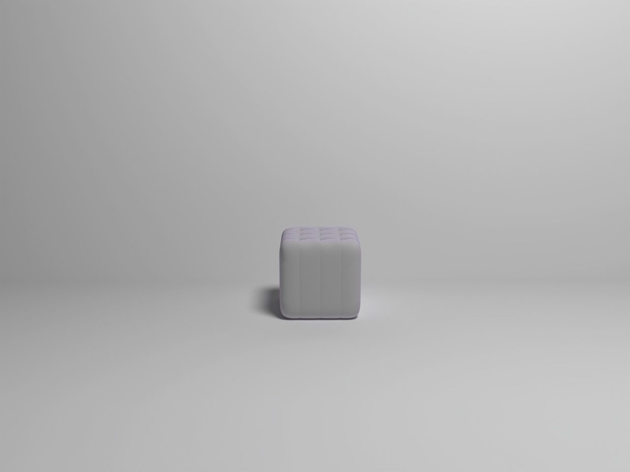 White Ottoman  3D model_1