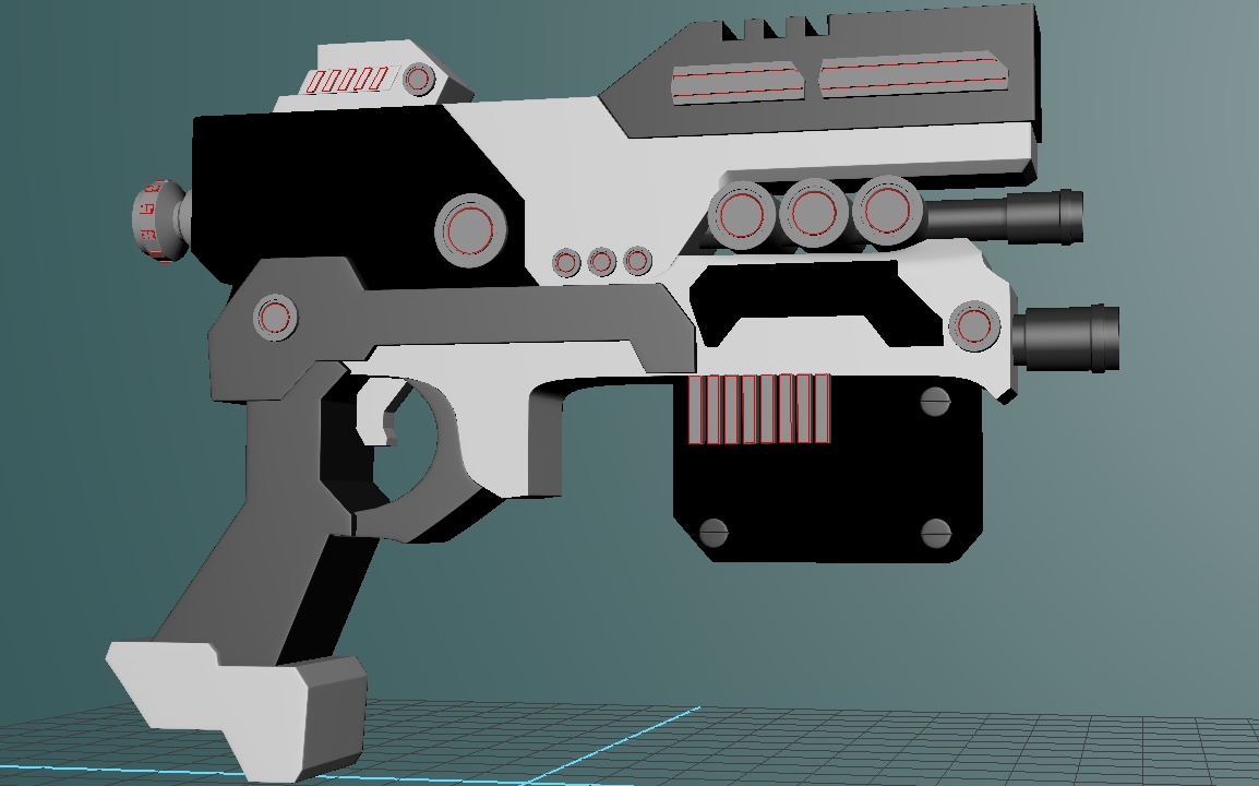 gun game asset Free low-poly 3D model_4