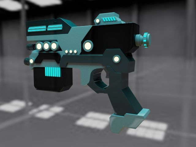 gun game asset Free low-poly 3D model_3