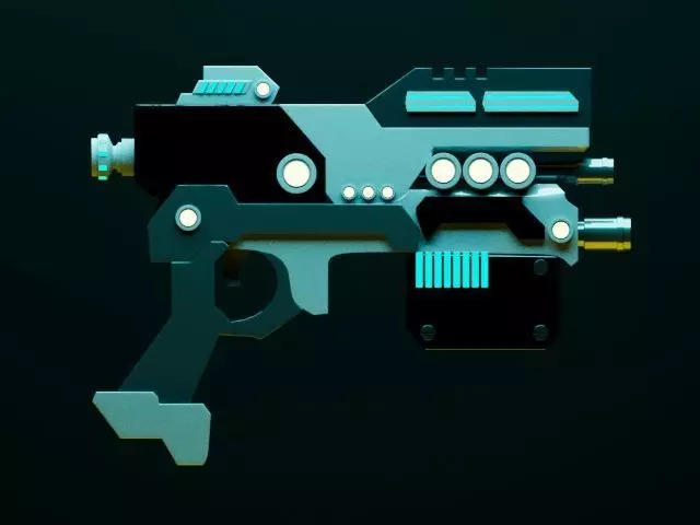 gun game asset Free low-poly 3D model_0