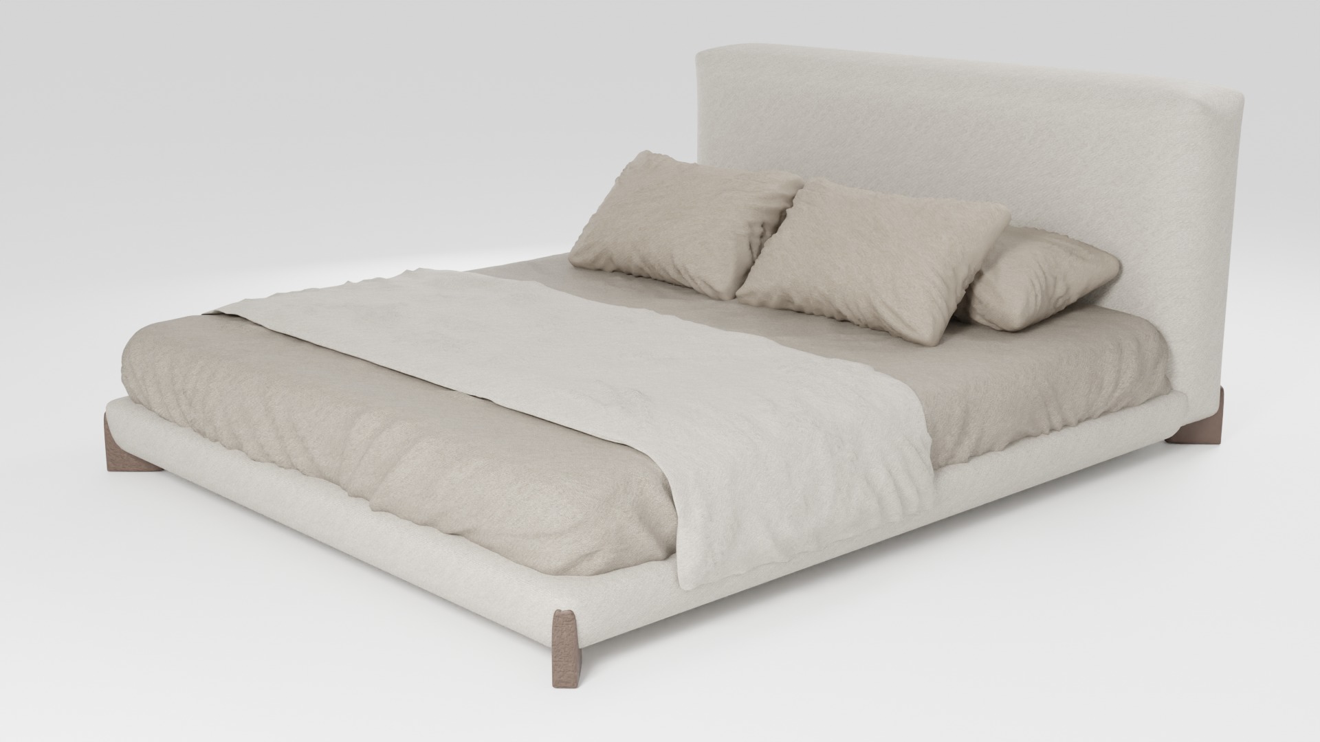 Bed in a stylish modern style 3D model_4