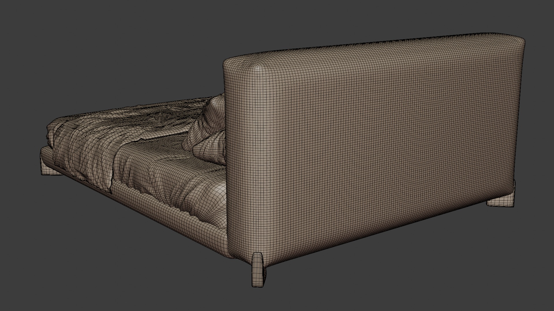 Bed in a stylish modern style 3D model_7