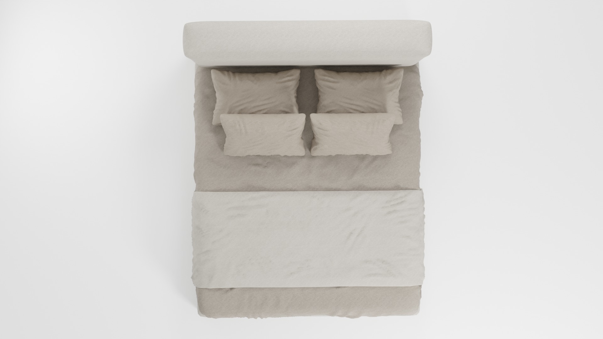 Bed in a stylish modern style 3D model_5