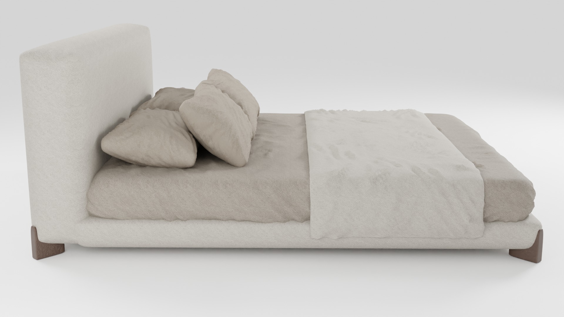 Bed in a stylish modern style 3D model_1