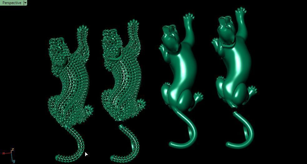 Panter gold pendant - one piece and multi piece 3D print model_6