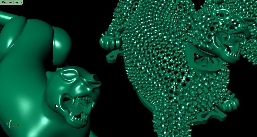 Panter gold pendant - one piece and multi piece 3D print model_8