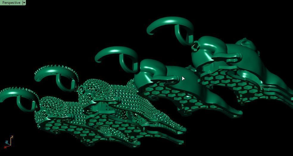 Panter gold pendant - one piece and multi piece 3D print model_5